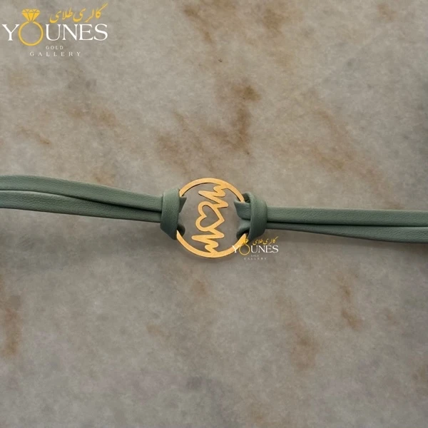 دستبند طلا چرم دولاین ضربان قلب